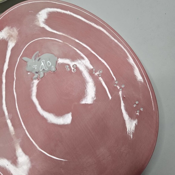 Williams-Sonoma 4pc Egg Plate‎ Platter Pastel Glaze 9" Easter Bunny Set #1 - Picture 4 of 9